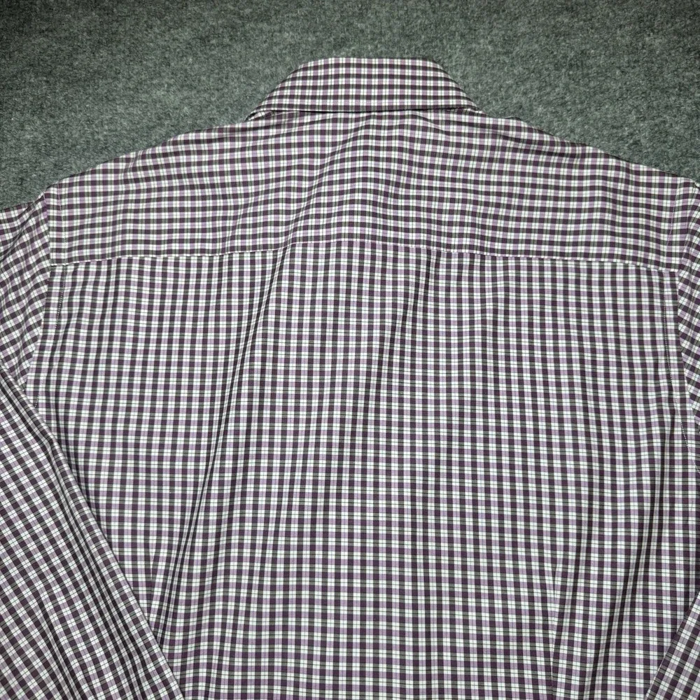 Eton Dress Shirt‎ Men's 39 15.5 Purple Gingham Plaid Check Button Up EUC